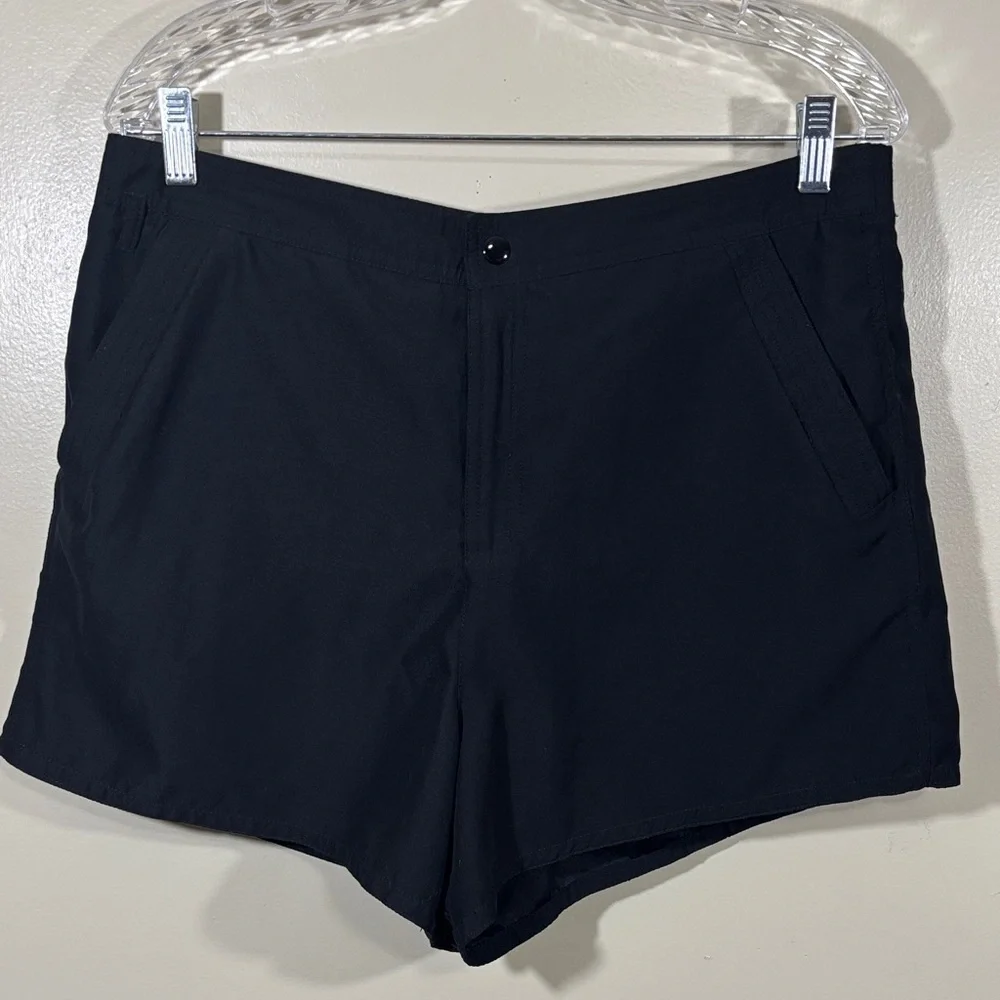 Croft & Barrow Black Casual Nylon Shorts Size 14